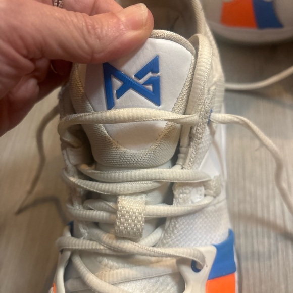 White and Orange Athletic Sneakers - Picture 4 of 6